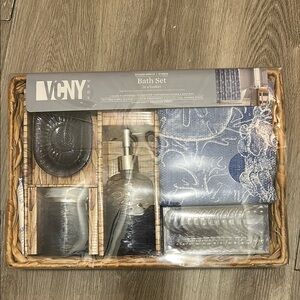 Modern Blue Bath Accessories Set for a Stylish Bathroom